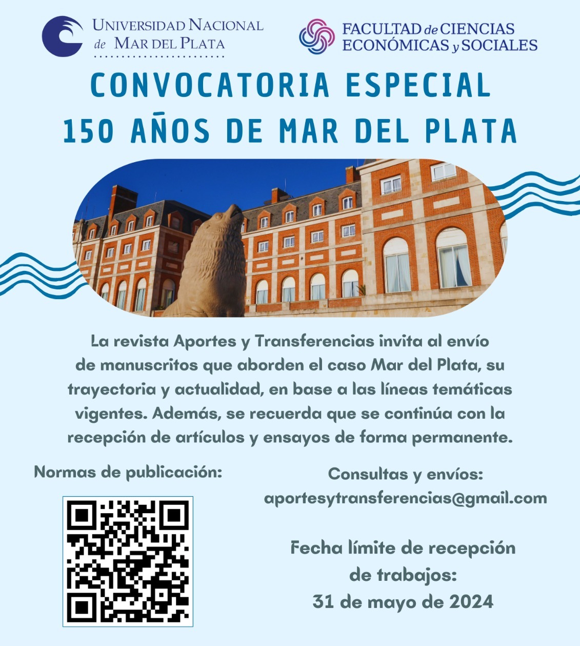 Convocatoria Número Especial. 150 Años de Mar del Plata